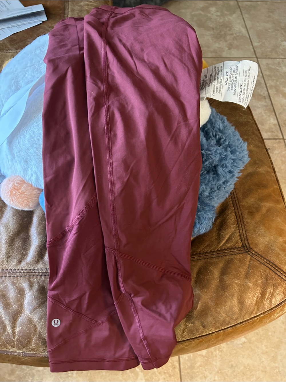 lululemon Athletica Burgundy Performance Leggings